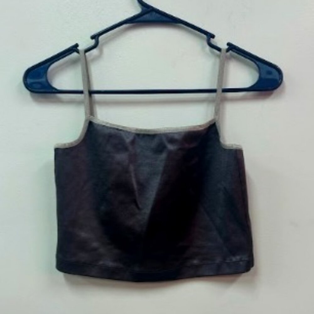 American Apparel, Grey Cropped tank top, Sz M, Metallic